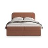 ARMELIN téglavörös boxspring ágy 160x200 buklé szövettel kárpitozva