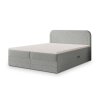 ARMELIN világosszürke buklé szövettel kárpitozva boxspring ágy 180x200
