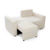 Ella Mini krémszínű vendégággyá alakítható kanapé