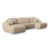 SAVONA U alakú krémszínű sarok ülőgarnitúra