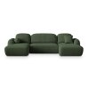 SAVONA U alakú zöld sarokkanapé díszpárnákkal