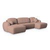 SAVONA U alakú rózsaszín sarok ülőgarnitúra