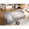 ASPRA vendégággyá alakítható U alakú bézs sarokkanapé