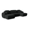 SAVONA K fekete U alakú sarokkanapé