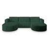 VEZZO P sötétzöld modern U alakú sarok ülőgarnitúra