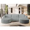 VEZZO P világosszürke U alakú sarok ülőgarnitúra lábakkal