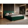 LOIS kárpitozott zöld franciaágy 140x200 a hálószobába