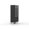 GOJA fekete kétajtós vitrines szekrény fekete lábakkal