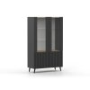 GOJA fekete kétajtós vitrines szekrény