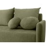 APULIA olivazöld háromszemélyes kanapé díszpárnákkal