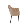 ADRIA bézs kárpitozott étkezőszék fekete fém lábakkal