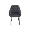 ADRIA sötétszürke kárpitozott étkezőszék fekete fém lábakkal