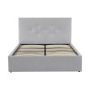 ZOLLY kárpitozott szürke franciaágy 180x200 ágyneműtartóval