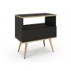 ORIQUE fekete fiókos éjjeliszekrény