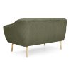DORY olívazöld kétszemélyes kanapé tömör fa lábakkal