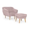 DORY rózsaszín fotel és lábtartó
