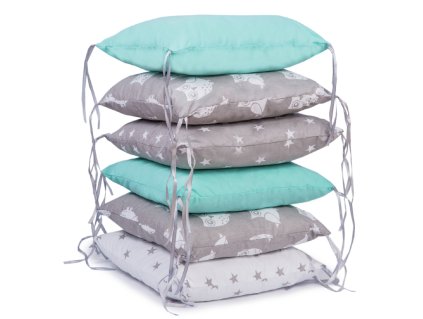 Apărătoare de pătuț tip pillow - mentă