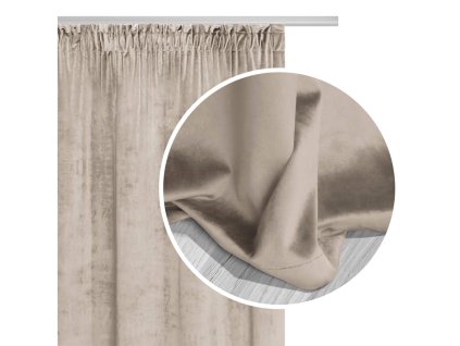 Velur zavesa Velvet bež 140x270