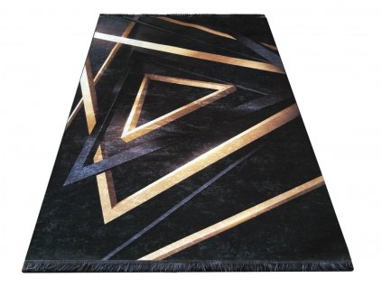 Modra oblikovalska preproga za dnevno sobo Bild