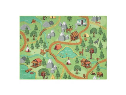 Zelena protizdrsna preproga Wild life