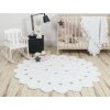 Okrogla pralna preproga Dots White