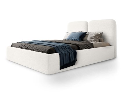 Smotanová čalúnená posteľ Desio Slim