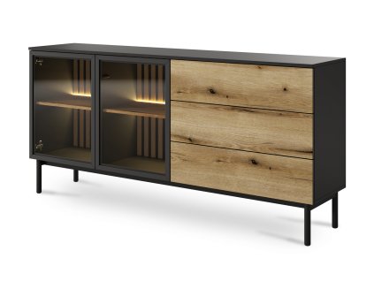 Pesklená komoda Lango s prírodným dekorom