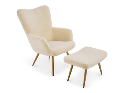 Krémové kreslo Glasglow