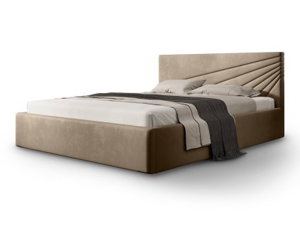 Čalúnená hnedá posteľ Morenzo Slim