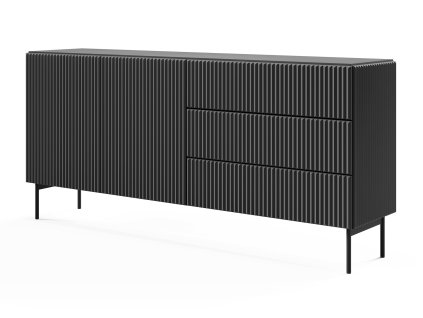 Čierna komoda so zásuvkami Muti C