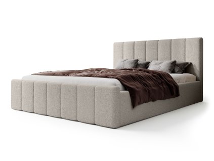 Manželská posteľ v béžovom prevedení Flavio Slim