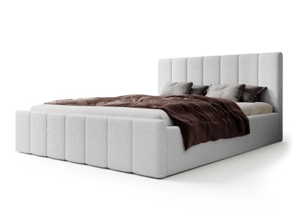 Manželská posteľ Flavio Slim v sivom prevedení