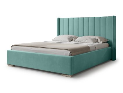 Manželská posteľ Palmira v tyrkysovom odtieni