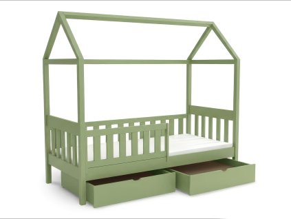 Olivová domčeková posteľ Johny