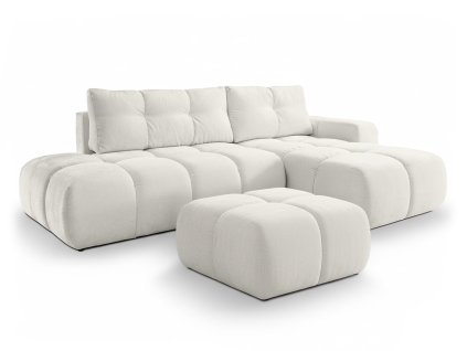 Sada sedačky a taburetky Soho - krémová