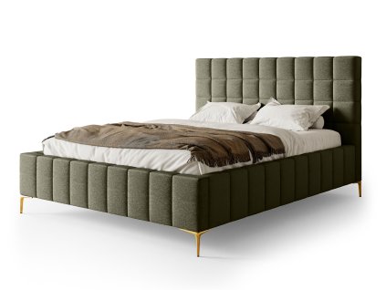 Olivová manželská posteľ Greid 160x200
