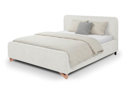 Biela čalúnená posteľ Flamingo