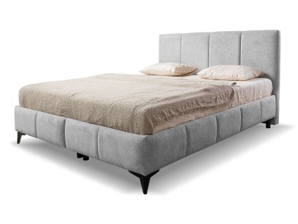 Elegantná manželská posteľ Aténa v sivom prevedení