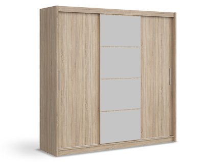 Široká trojdverová skriňa so zrkadlom Marios