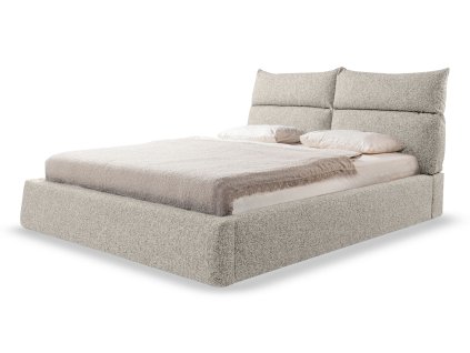 Krémová manželská posteľ Maliben