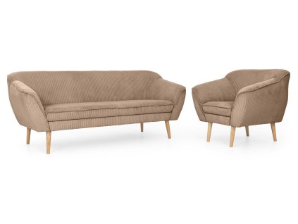 Hnedá sedacia súprava Dory