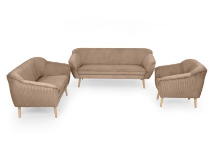 Sedacia súprava 3+2+1 Dory - svetlohnedá