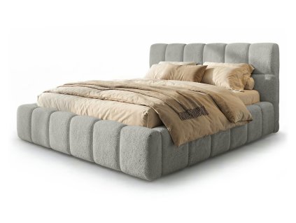 Sivá čalúnená posteľ Velo 2