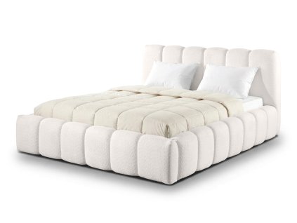 Biela čalúnená posteľ Micandi