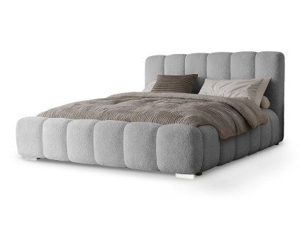 Moderná sivá čalúnená posteľ Velo