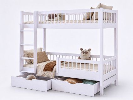 Biela poschodová posteľ Coen