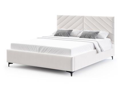 Biela čalúnená posteľ 160X200 Elegante
