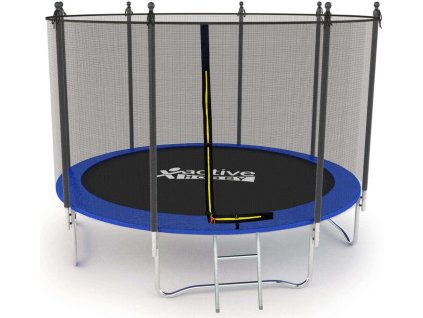 Trampolína v modrej farbe Active Hobby 305cm + ochranná sieť + rebrík