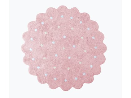 Okrúhly práteľný koberec Dots Pink