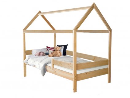 Detská posteľ domček Martin 200x90 - prírodný